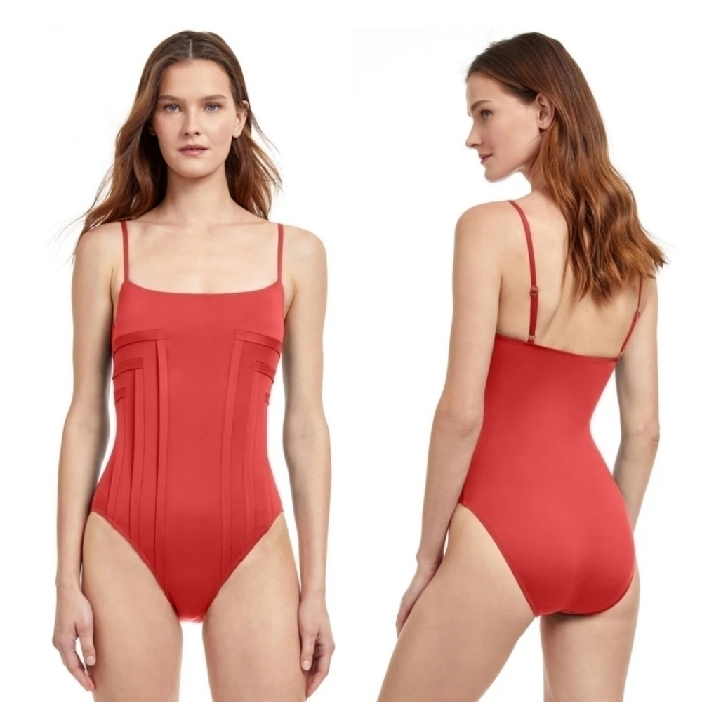 New Gottex Paloma Side Fold Princess Line Full Coverage Squareneck Swimsuit NWT
